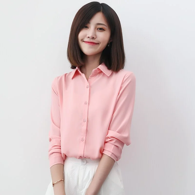 Women Chiffon Shirts Womens Tops And Blouse 2021 New Casual Multi Color Womenswear Plus Size Long Sleeve Blouses Clothing 4XL