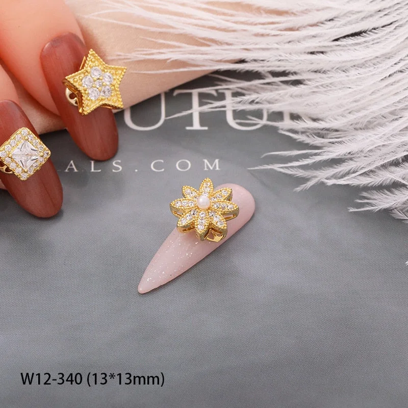 Japanese Nail Art Zircon High Speed Transfer Beads Rotatable Nail Alloy Pearlescent Nail Accessories DIY Nail Designer Supplies