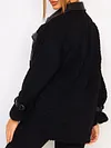 Stylish Leather Contrast Color Zipper Lambskin Warmth Fashion Jacket