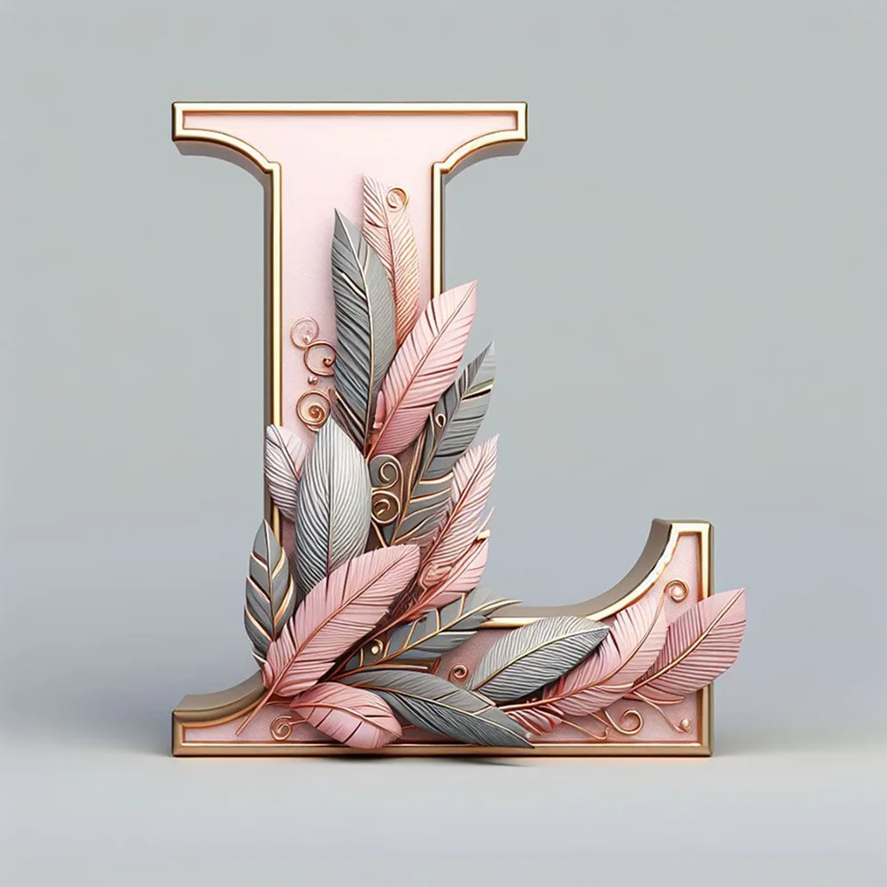 Diamond Painting - Full Round Drill - Feather Alphabet(Canvas|30*30cm)