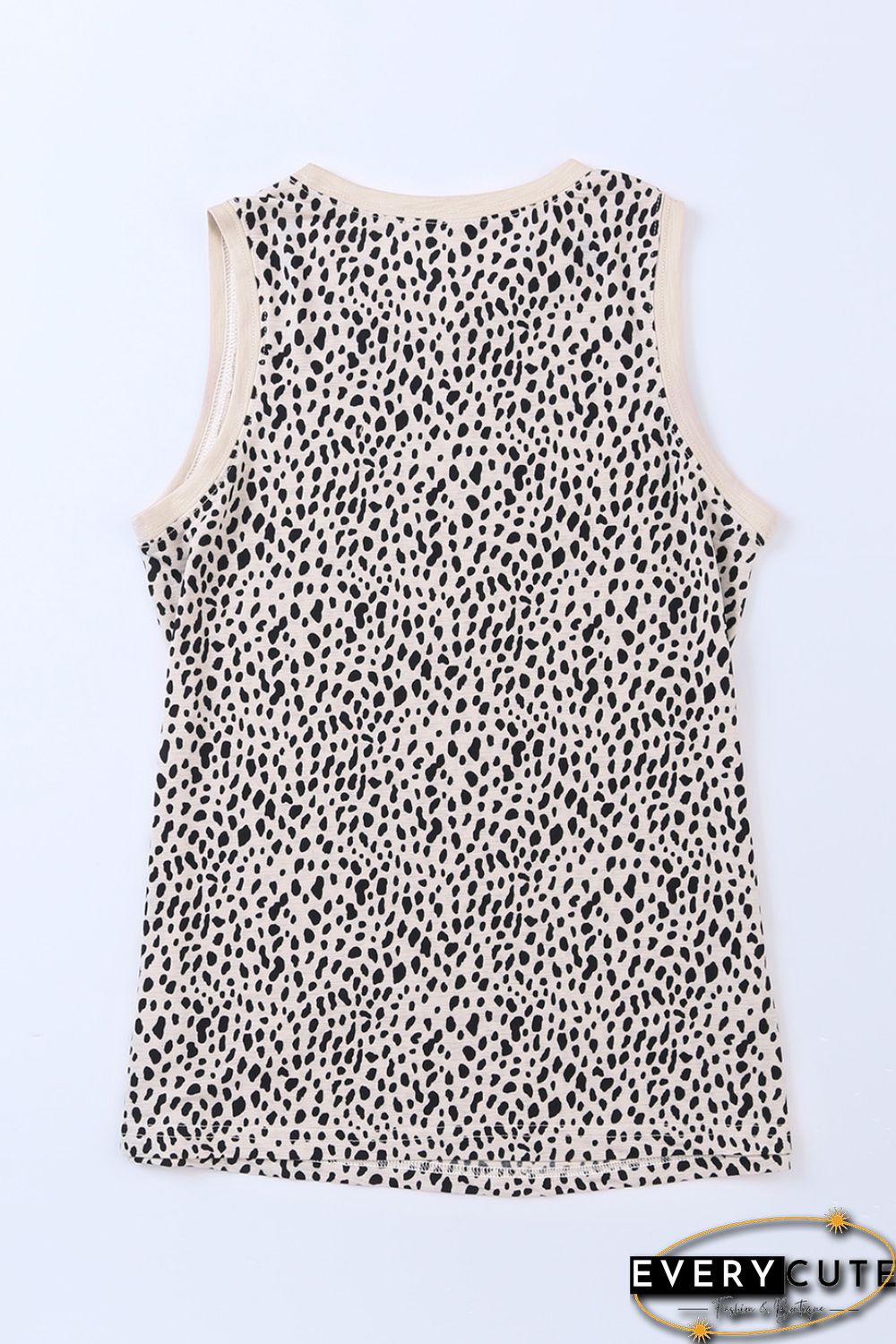 Leopard Print Round Neck Tank Top