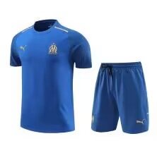 24/25 Marseille Short Sleeve Blue Training Kit Football T-Shirt Thai Quality