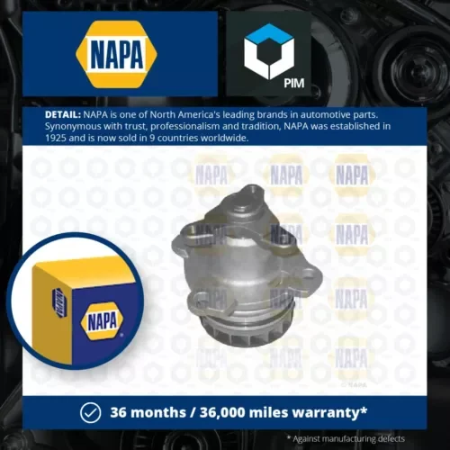 Water Pump fits VAUXHALL VIVARO X82, X83 2.0 1.6D 2.0D 2.5D 2006 on Coolant NAPA Parts