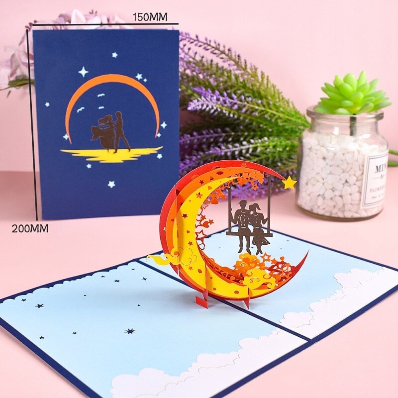 10 Pack Valentines Day Card Pop-Up Anniversary 3D Greeting Cards for Wife Husband Wedding Invitations for Bridal