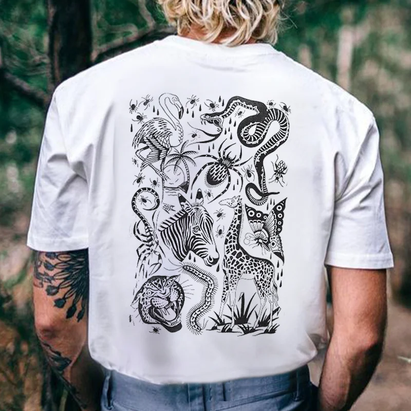 Men print white T-Shirt - Krazyskull