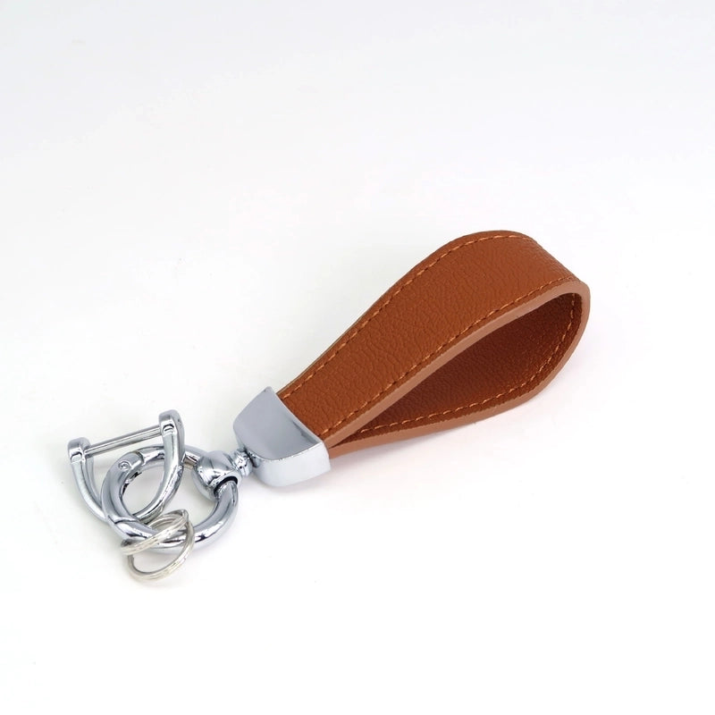 Minimalist Classic Style Solid Color Pu Leather Alloy Unisex Bag Pendant Keychain