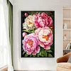 (Big Size)Peony - 11CT Stamped Cross Stitch - 40*60cm - Flower