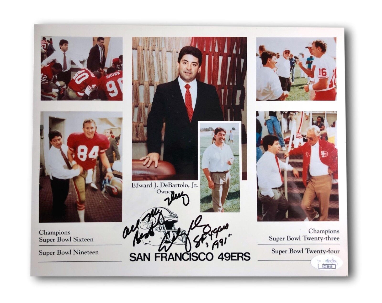Eddie Debartolo Signed 8x10 Photo Poster painting COA JSA Autograph Edward San Francisco 49ers