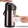 PARACITY Upgraded Airpot Coffee Carafe with Double Pump, Stainless Steel Drink Dispenser for Hot/Cold Beverage with Lazy Susan Base, Coffee Termos Para Cafe for Hot Cocoa for Parties