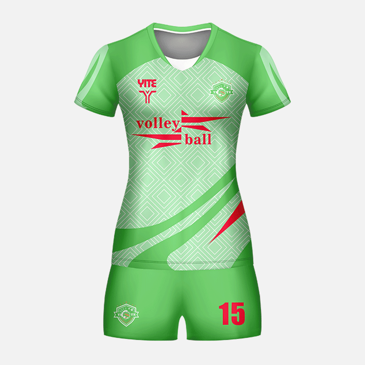 YITE | WB25-002-Green And Red Volleyball  Uniforms