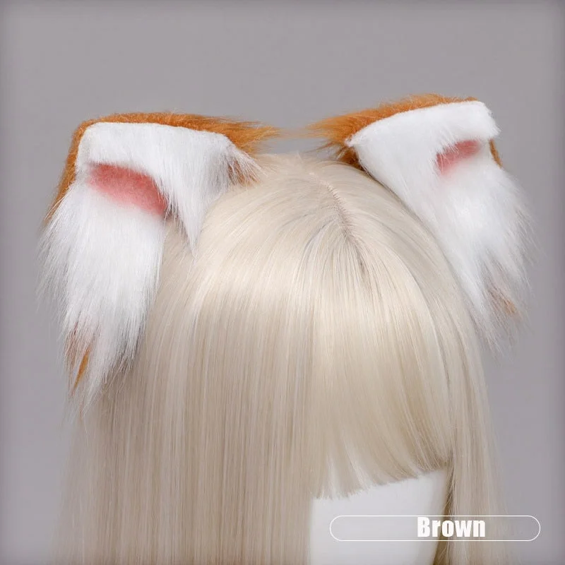 OJBK 1 Pair Cute Cat Fox Fur Ear Hair Hoops Lolita Anime Cosplay Headwear Women Girls Fashion Hairpin Plush Hair Accessories NEW