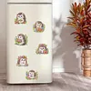 6Pcs Acrylic Spring Flower Hedgehog DIY Diamond Art Refrigerator Magnets Sticker
