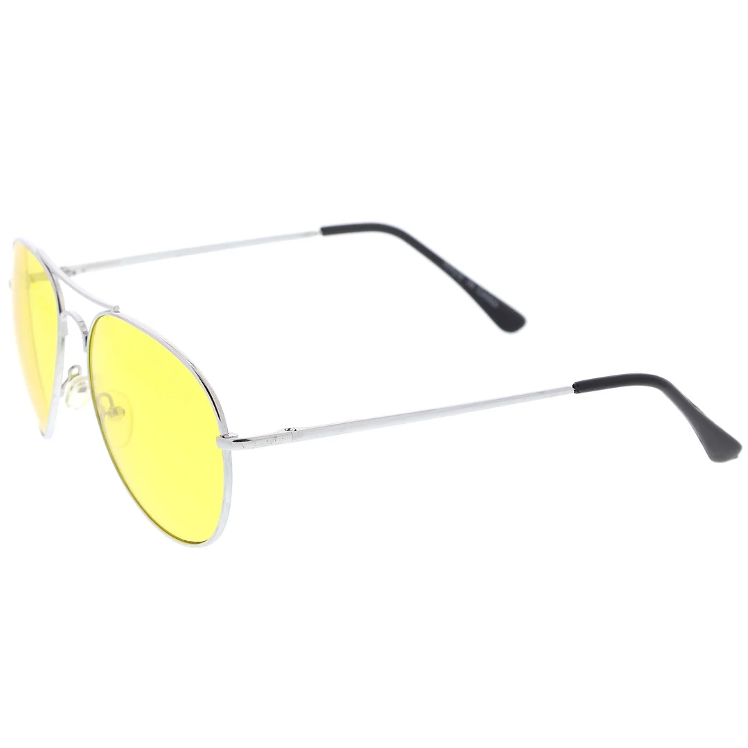 Classic Metal Frame Colored Teardrop Lens Aviator glasses 57mm