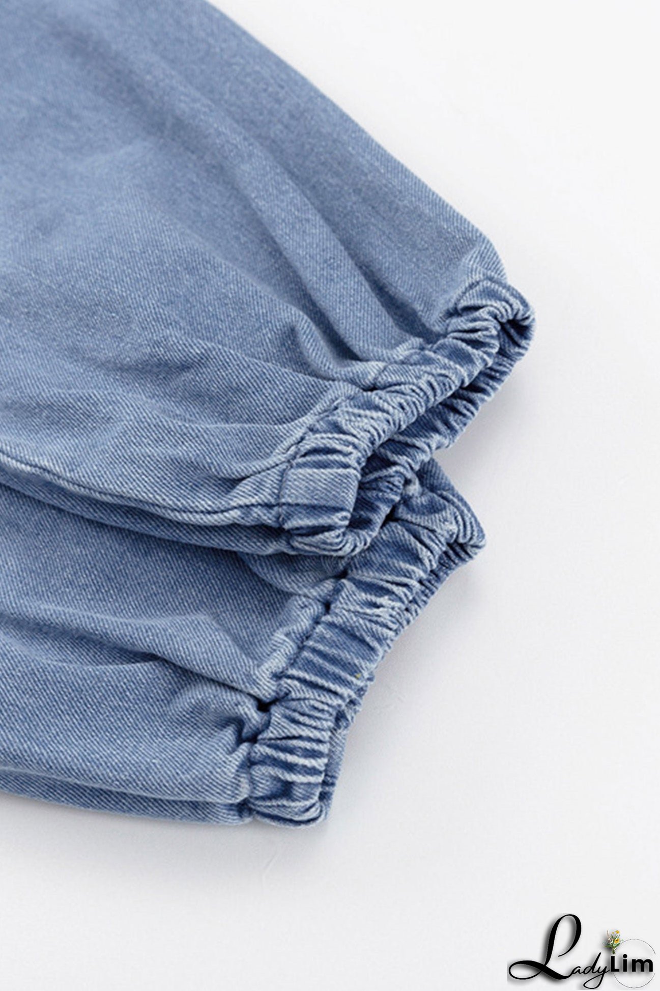 V Neck Button Front Lace Up Denim Dress