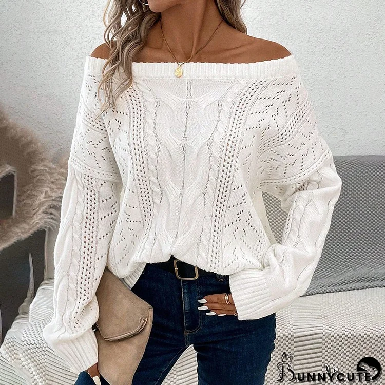 Vintage White Plain Sweater