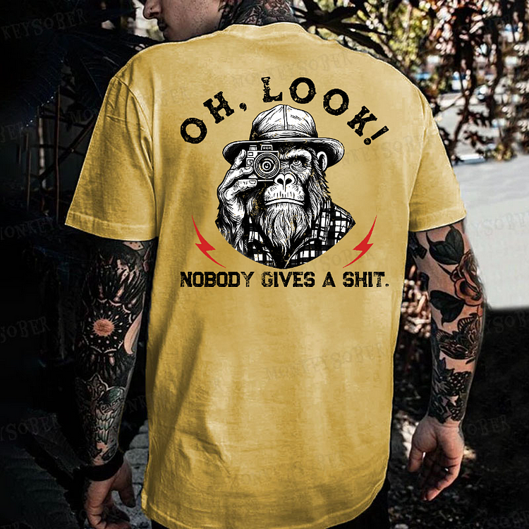 Oh Look Nobody Gives A Shit Monkey T-shirt