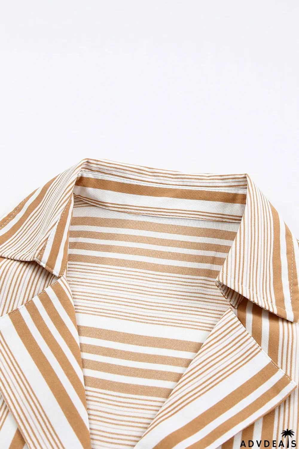Loose Button Back Striped Blouse