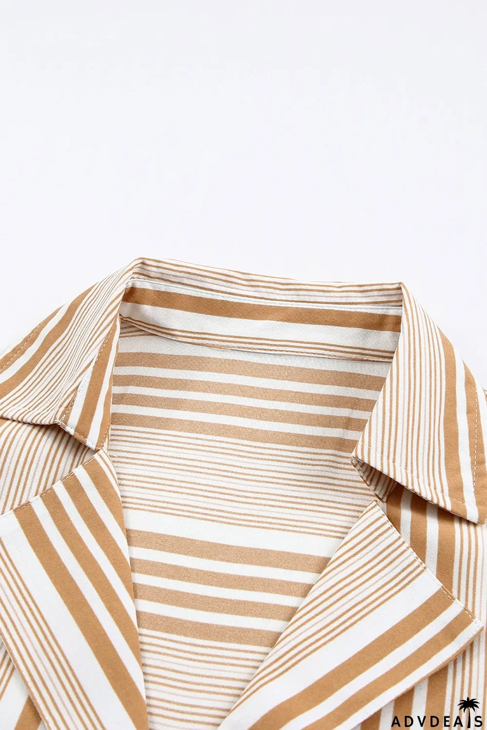 Loose Button Back Striped Blouse
