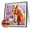 Cheval - perceuse ronde peinture diamant - 40*40cm