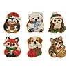6PCS  Xmas Pets DIY Pearl Diamond Painting Christmas Fridge Magnets, Sparkling Rhinestone Refrigerator Magnet Craft Kit for Home Decor & Gifts
