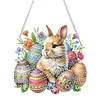 (US Only)Acrylic 2D Flat Easter Egg Bunny DIY Hanging Diamond Art Kits Wall Door Decor
