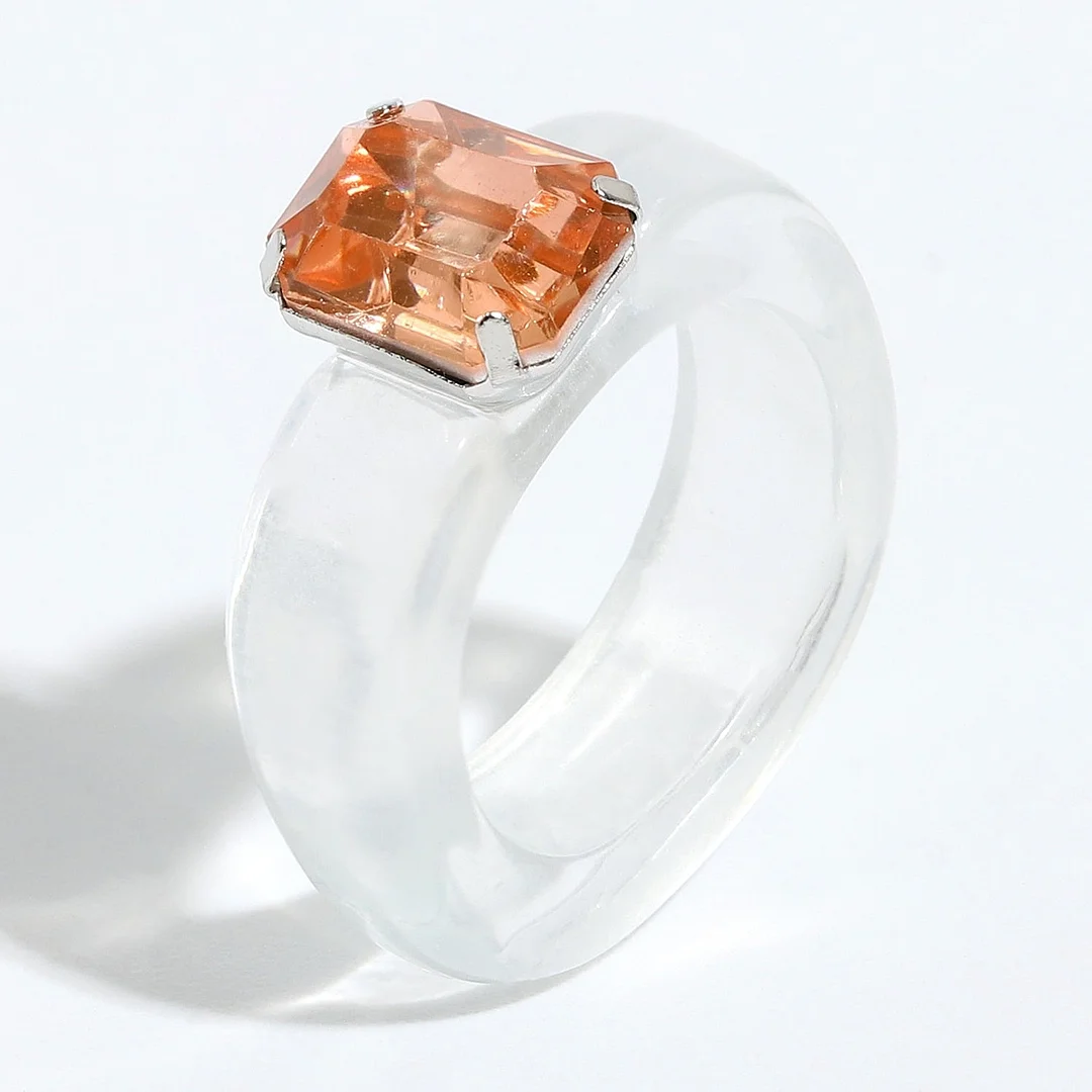 Dvacaman 2021 New Trendy Colorful Dripping Oil Resin Rhinestone Geometric Rings Hand-Painted Open Rings for Women Party Jewelry