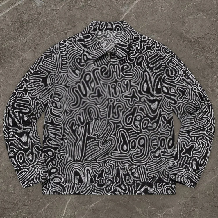 Vintage Contrast Print Trendy Jacket