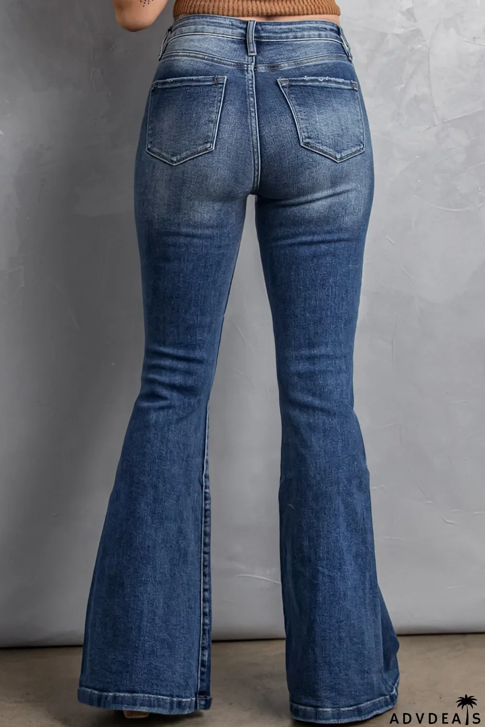 Blank Apparel - High Waist Flare Jeans with Pockets