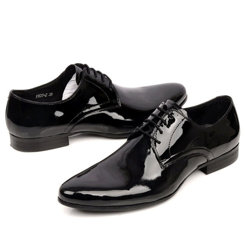 Mens Black Patent Leather Shoes | Men's Tuxedo Shoes For Wedding