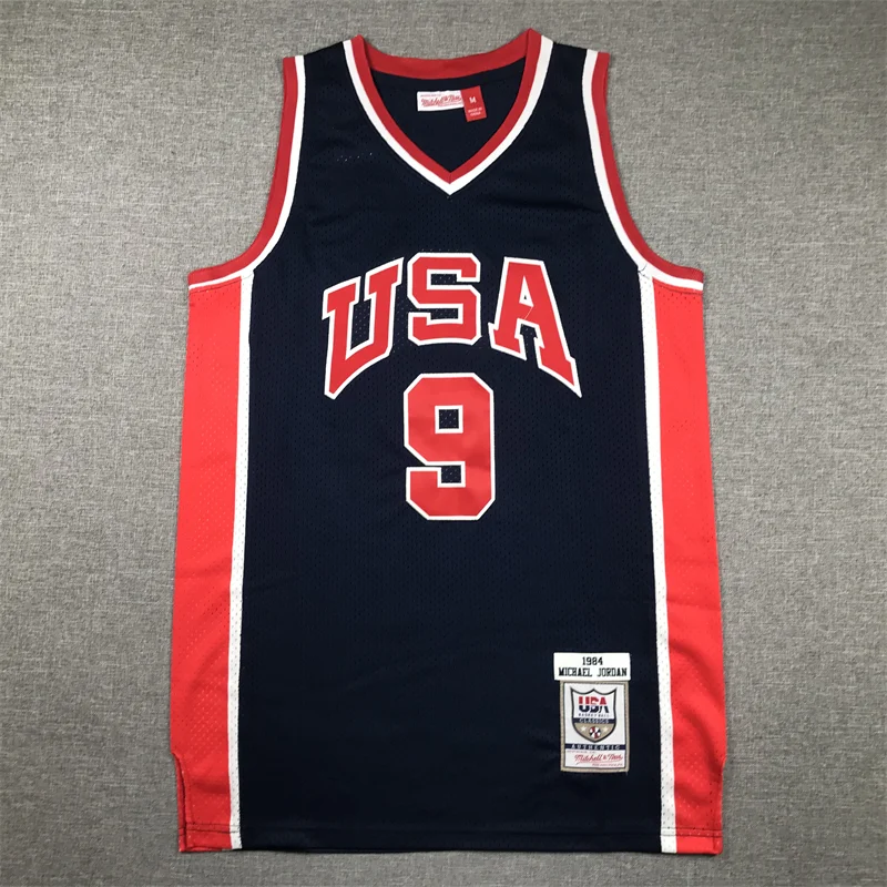 Men's Michael Jordan #9 Navy USA Dream Team Olympics Jersey
