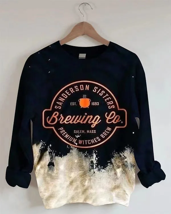 New Women's Top Printed Round Neck Long Sleeve Sweatshirt