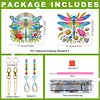 2Pcs Diamond Painting Acrylic Double Sided Dragonfly Wind Chime Suncatcher with Crystal Hanging Pendant