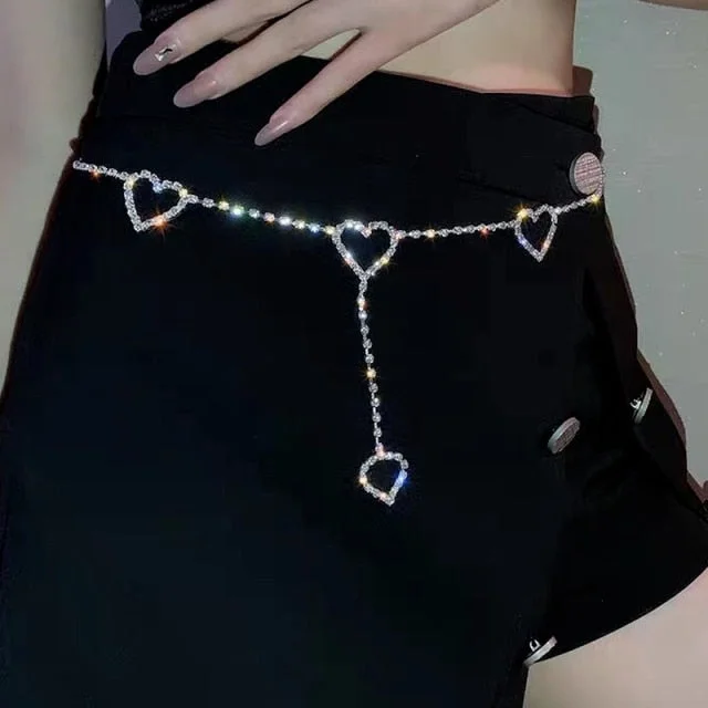 Bling Heart Pendant Waist Chain SP16879
