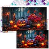 (70*40cm)Halloween Pumpkin Lantern - Full Round Drill Diamond Painting
