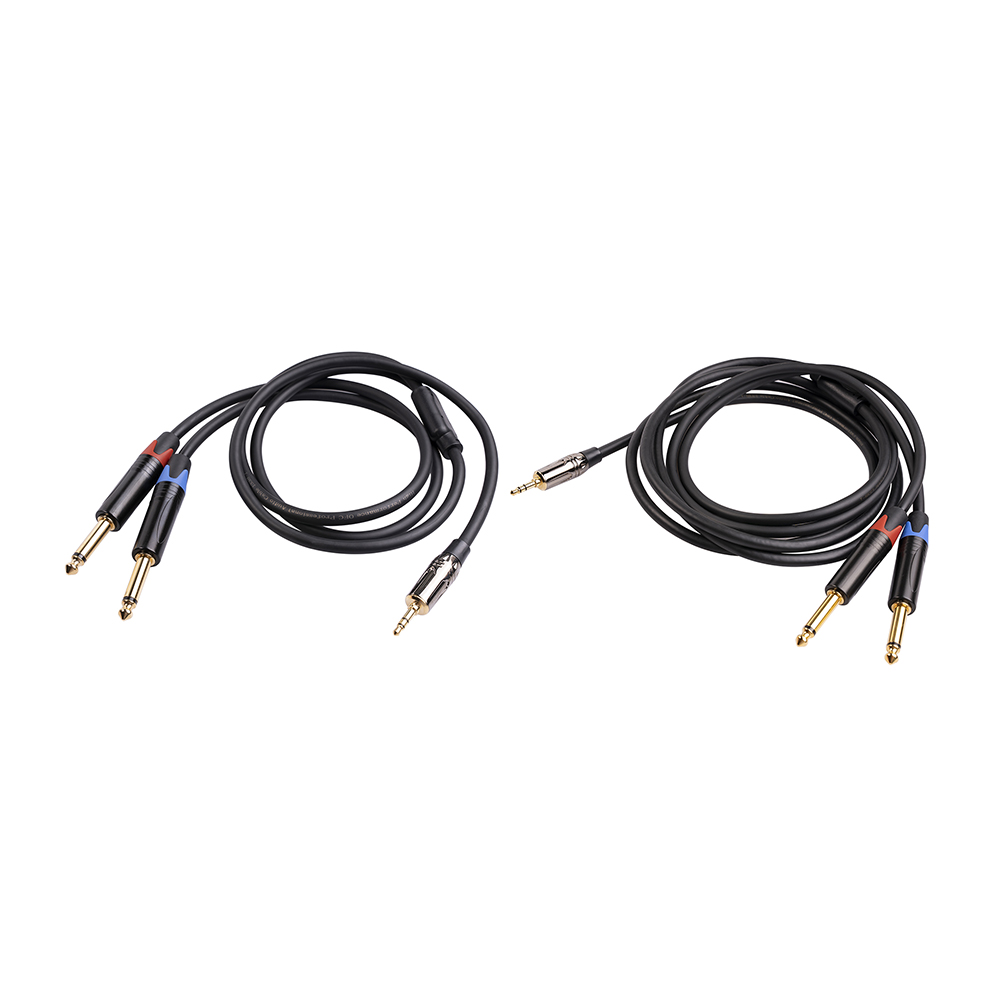 

3.5mm Male to Dual 6.35mm Mono Male Audio Cable 1 to 2 Converter Adapter, 2m, 501 Original