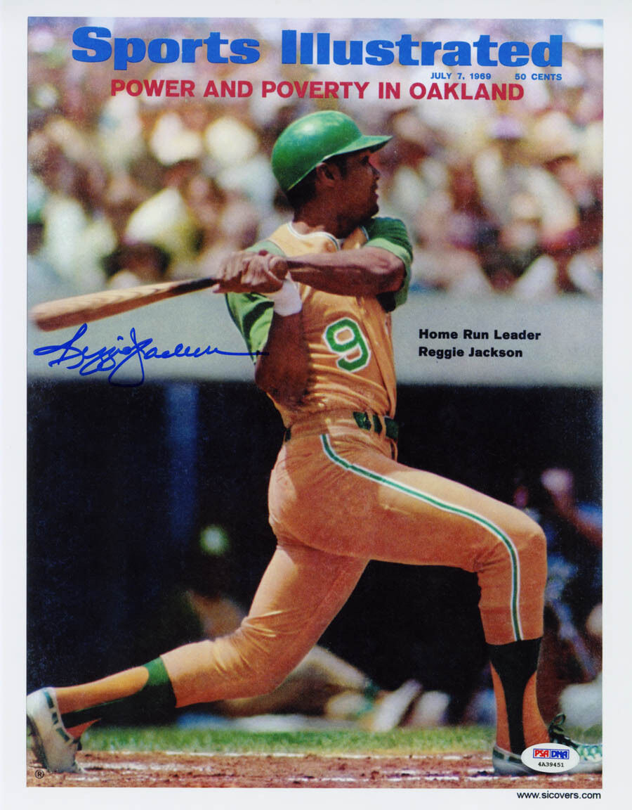 Reggie Jackson SIGNED Sports Illustrated Print A's ITP PSA/DNA AUTOGRAPHED