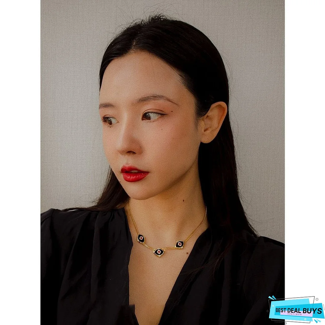 Fashion Trend Design Vintage Horse Eye Mystery Necklace Cuban Chain