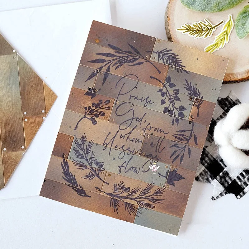 Piggy Craft metal cutting dies cut die mold Wooden plank decoration Scrapbook paper craft knife mould blade punch stencils dies