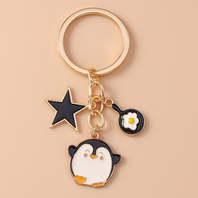 Cartoon Style Cute Commute Penguin Dog Unforgettable Alloy Keychain