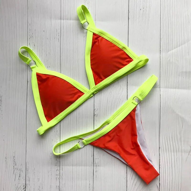 2020 Brand Triangle Bikini Set Swimwear Women Solid Swimsuit Women's Swimming Suit Bathing Suit Bodysuits Sexy Bikini Padded S-L