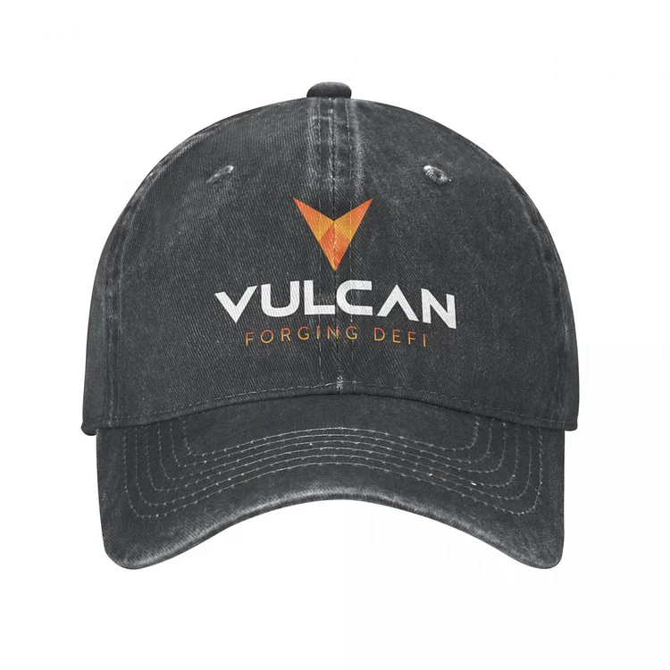 Vulcan Blockchain | Forging Defi | Corporate Ethos Fire Orange and White Cap Cowboy Hat Sun cap Man cap Womens