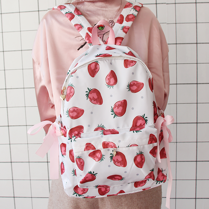 Kawaii Strawberry Printing Backpack SP166897