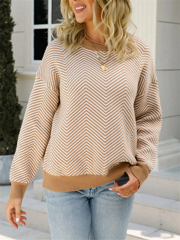 Knitted Long Sleeve Pullover Slim Fit Sweater