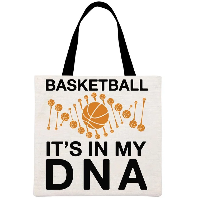 Basketbal is in my DNA Printed Linen Bag-Annaletters