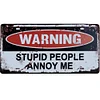 Warning Stupid People Annoy me - Car License(6*12Inch)