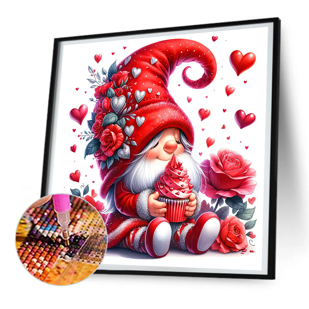 Diamond Painting - Full Round - Valentines Day Gnome(30*30cm)-1117916.04