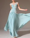 Women's Luminous Sequined Lace Chiffon Maxi Dress - 01