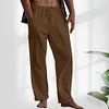 Gioiacombo&trade; Pantaloni da uomo in lino con coulisse