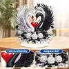 Ornaments cygne bricoleur noir et blanc