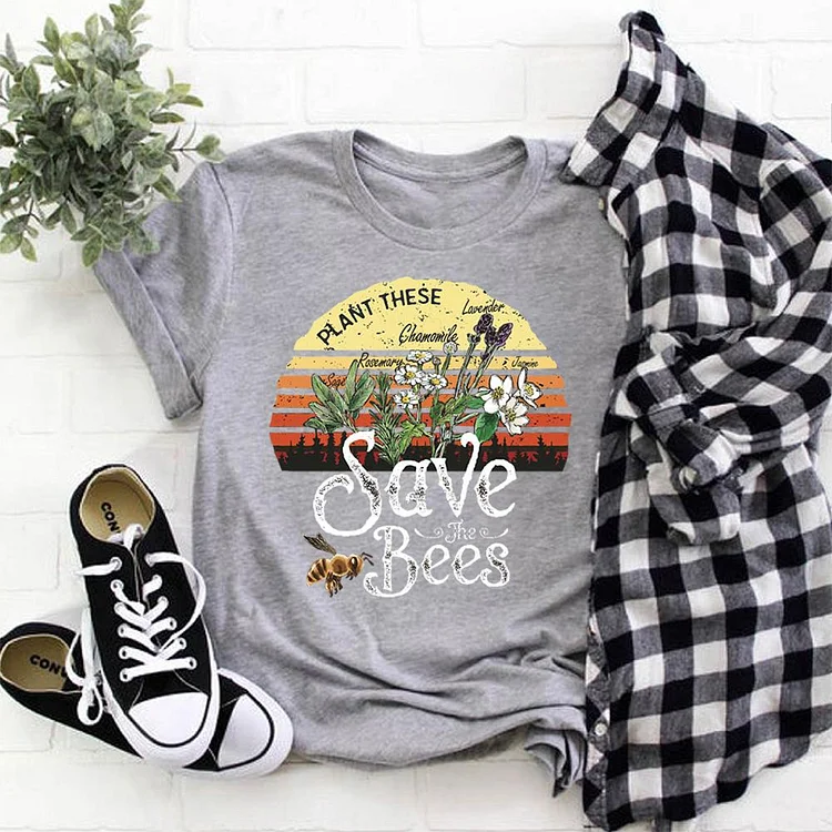 Plant These Save The Bees T-shirt Tee-07069-Annaletters